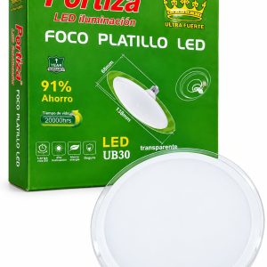 Foco Platillo LED Ultra Fuerte Portiza 91% Ahorro UB30