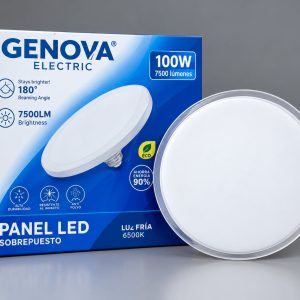 Panel LED Redondo Sobrepuesto Genova Electric 100W Luz Fría