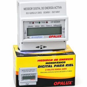 MEDIDOR MONOFASICO DE RIEL OPALUX